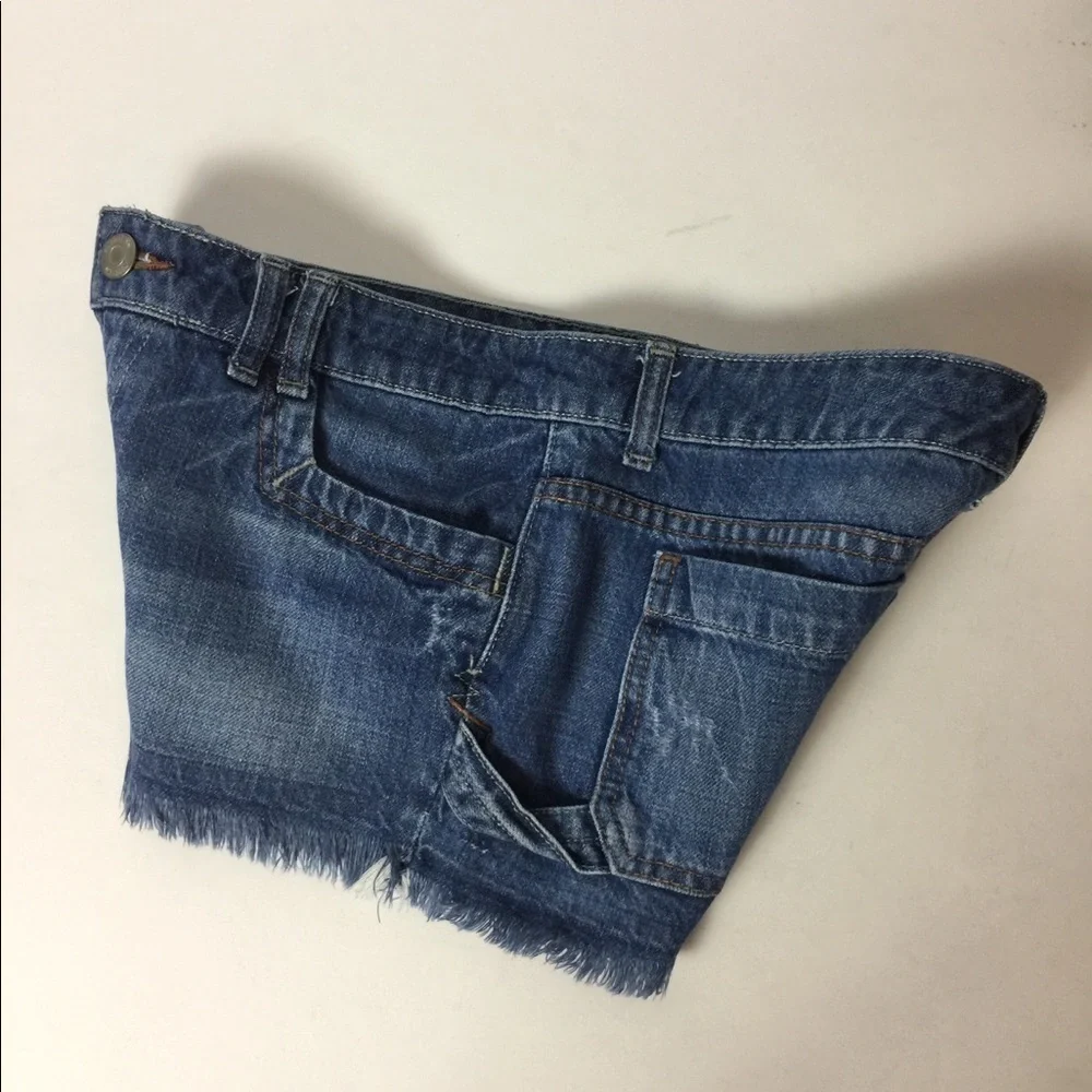 Mossimo Denim Shorts Factory Frayed Hems Size 7